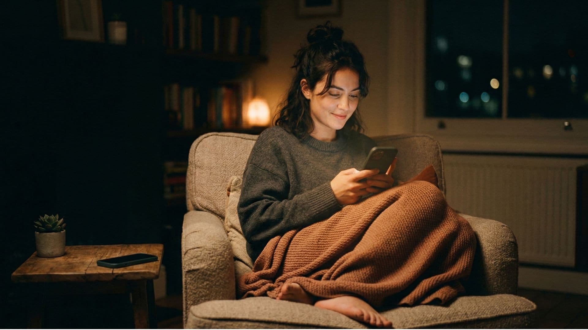 A woman chatting on her phone